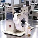 Azcabjie 2 in 1 Peelable Automatic Right Angle Labeling Machine, Adjustable Semi-Automatic 90° Corner Label Machine, Touch Screen Accurate Box Labeler for Small Business Factory