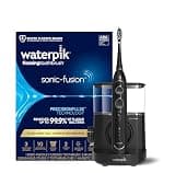 Waterpik Sonic-Fusion 2.0 Professional Flossing Electric Toothbrush with Water Flosser Combo Two In One, For Daily Gum Care and Cleaning Teeth, Braces, Implants, Black SF-04CD012-4, Packaging May Vary