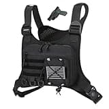 koculemi Outdoor Sports Chest Bag for Men, Concealed Chest Vest Holster Fits Most Pistols, Adjustable Anti-Theft EDC Travel Chest Pack for Running, Hiking, Motorcycle Ride, Workouts (Black)