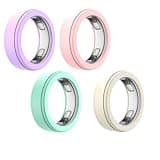Soft Silicone Ring Cover Compatible with Oura Ring 5, Colorful Silicone Ring Protector Fit for Oura Ring 5 (4pcs-4,M(10-13))
