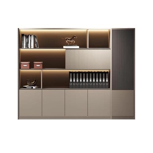 Modern Office File Cabinet with Large Storage Capacity, Wooden Storage Cabinet for Office Documents, Freestanding Filing Cabinet with Organized Compartments for Home & Business Use (B, L 200cm/78in)
