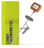 Digital Candy Thermometer with Pot Clip, 10" Long Stainless Steel Probe, Instant Read Kitchen Thermometer for Cooking, Baking, and Candy Making
