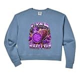 Womens I Yam What I Yam Bootleg Meme Ube Pun Purple Yam Dad Joke Comfort Colors Crop Sweatshirt