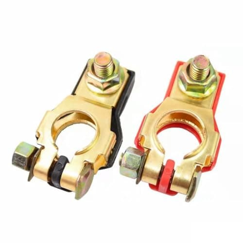 UTRDYSRH 2PCS Battery Terminal Connectors for Toyota Hilux (AN120/AN130) 8.Gen 2015-2020 2021 2022 2023 2024, Solid Copper Top Post Battery Terminals, Car Battery Terminal Connector Accessories