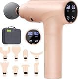 cotsoco Massage Gun Deep Tissue, Muscle Massage Gun with 9 Attachment Heads, 20 Speeds & Silent Brushless Motor for Pain Relief, Handheld Percussion Back Massager Gun (Pink)