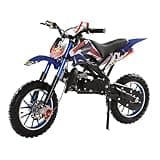 gibxiyza 50cc Dirt Bike 2-Stroke Kids Dirt Bike Kids Motorcycle Dirt Bike for Kids Gas Power Motocross Off Road Mini Dirt Bike Pocket Motorbike Racing Max Speed 40KM/H with Front Rear Disc Brakes Bl