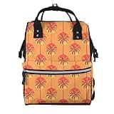 Fuzquwu Tropical Palm Sunset (1) Print Diaper Bag Backpack,Travel Daypack For Mom Dad,Diaper Tote Backpack