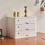 NUHSLF Wooden Desktop File Cabinet with Lock and Drawers Small Storage Box for Home Office Organization Data Cabinet for Desktop Storage 2 Drawer Desktop Cabinet (D-3 Drawer)