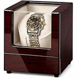 YUNSCEND Watch Winders for Automatic Watches, Single Watch Winder with Ultra-Quiet Japanese Motor, High-Gloss Piano Finish Watch Winder Box, Battery & DC Adapter, Gifts for Men & Collectors, UXSYQ001Y