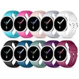 DaQin 10 Pack Bands Compatible with Samsung Galaxy Watch 8 Band 40mm 44mm/Galaxy Watch 8 Classic Band 46mm,Soft Silicone Sport Waterproof Wristband Replacement Strap for Samsung Galaxy Watch Women Men