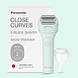 Panasonic Electric Bikini Trimmer, Waterproof Full-Body Cordless Electric Razors for Women Legs with Bikini Attachments, 3 Hypoallergenic Blades, for Travel, Shower, and Everyday Use - ES-AWL6AG