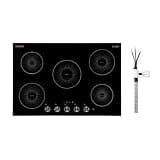 VEVOR Induction Cooktop 30inch 5 Burners Built-in Electric Stove 220V 9200W, Induction Burner for Kitchen, with 11 Power Levels, Knob Control, Ceramic Glass Surface, Child Lock