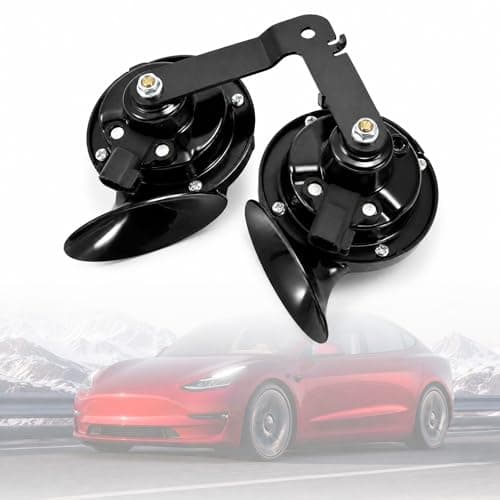 VEXRIM Horn Assembly Dual Tone Snail High Low Tone Horn Compatible with Tesla Model 3 2017-2018-2019-2020-2021-2022, Replace OE 1486943-00-A 1109660-00-B Direct Fit Plug & Play