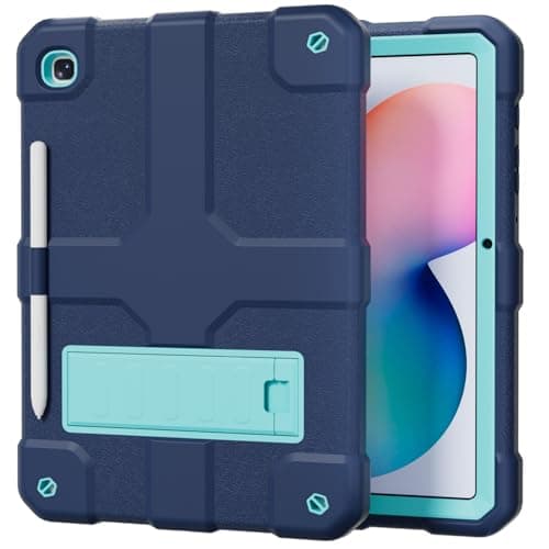 PZJI Case for Samsung Galaxy Tab S6 Lite 10.4 Inch 2024/2022/2020 with S Pen Holder, Heavy Duty Shockproof Rugged Protective for Samsung S6 Lite Case 10.4'' (Blue+Navy)