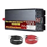 YXINHONGYUE 5000 Watt Pure Sine Wave Inverter with 2 AC Sockets and LCD Digital Display DC 12V 24V 48V 60V 72V to 110V 220V AC Portable Car Power Inverter for Home Appliances,48v to 110v 60hz