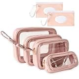 JAYTEM 6 PCS Set TPU Diaper Bag Organizer Pouches & Wipe Dispensers, Pink