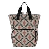 Nesatuwa Line Art Ikat Flower Diaper Bag Backpack Waterproof Large Capacity Multifunctional Diaper Bags with Insulated Pockets and Stroller Straps Travel Backpack for Baby Girl/Boy