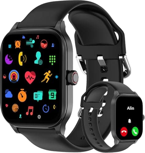 Kidcoms Smart Watch with Answer/Make Call, Heart Rate and Sleep Monitor, 1.96 inches HD Touchscreen,IP68 Waterproof Fitness Tracker for Android and iPhone, Long Battery,100+ Sports Modes for Men Women