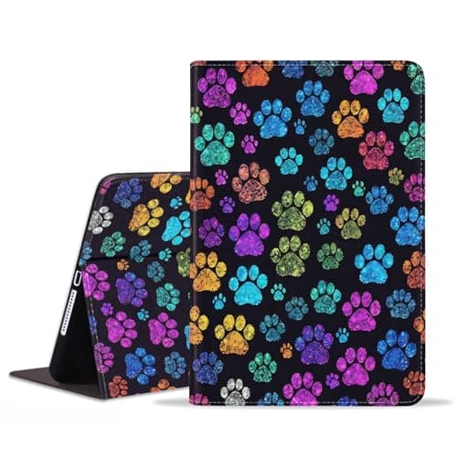 JDHJFBFJNP for iPad Mini 5/Mini 4 Case, iPad Mini 1/2/3 Case, Premium PU Leather Stand Folio Cover with Auto Sleep/Wake for iPad Mini 5th/4th Gen, Colorful Dog Paw Print