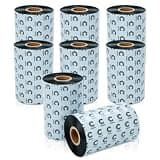 Clickslock 8 Rolls 4.33" x 1476' Enhanced Wax Thermal Transfer Ribbon, 110mm x 450m Black Barcode Thermal Label Printer Ribbon with 1'' Core for Zebra, TSC, GoDex, Citizen