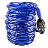 DocksLocks Weatherproof Coiled Security Cable Lock (5ft to 25ft Lengths) with Resettable Combination, Anti-Theft Protection for Kayaks, Bikes, Paddleboards, Scooter, Equipment, Bicycles and More 15ft