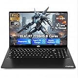 NIMO Gaming Laptop 15.6", AMD Ryzen 7 7735HS (Boost 4.75GHz), 16GB DDR5 RAM, 512GB PCIe 4.0 SSD, Windows 11 Home, 1080P FHD Display, Backlit Keyboard, 100W PD Fast Charge, 2X Full-Function USB-C