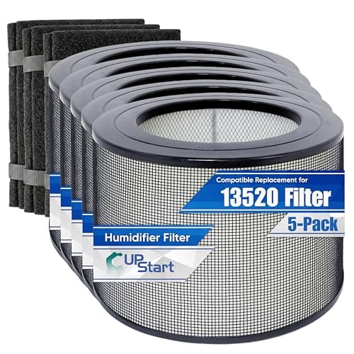 5-Pack 24000 True HEPA Air Purifier Filter Set Replacement for Honeywell 13520 Filter - Compatible with Honeywell 13520 Filters Model with Carbon Foam Pre-Filter Prefilters