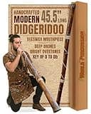 World Percussion USA Modern Didgeridoo Instrument – Hand-fired with Beeswax Mouthpiece, Durable and Lightweight, Ideal for Beginners – Key of D