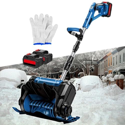 Cordless Rechargeable Snow Shovel - Electric Foldable Snow Blower with 3 Direction Adjustments and Aluminum Alloy Pole for Driveways and Courtyards