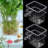 ARREBOL 2 Pack Clear Aquarium Plant Holder Top Hanging Fish Tank Plant Holders Fits up to 0.8in Tank Edges