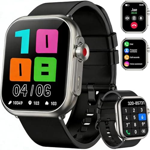 Smart Watch for Men Women with Bluetooth Calling, 1.83" HD Touch Display, 120+ Sports Modes, Heart Rate Blood Oxygen Sleep Monitor, IP68 Waterproof Compatible with iPhone & Android Phones