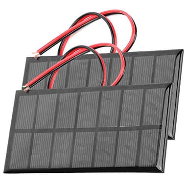 FTVOGUE 2pcs Solar Panel Mini Polysilicon Charger 3.5V 250mA for DIY Lights and Toys with 30cm Cable