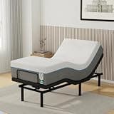 Vipbear Twin XL Adjustable Bed Frame with Mattress Head and Foot Lift & Head-Pillow-Tilt, Electric Bed Base with Under-Bed LED, Zero Gravity, Wireless Remote, USB Ports, Adjustable Legs