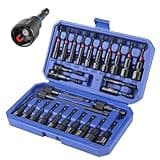 WORKPRO 27 PCS Magnetic Nut Driver Set, Impact Drill Driver Bit 1/4" Hex Shank, SAE & Metric Cr-V Steel Power Nut Drivers with Quick-release Extensions, Impact Socket Adapters, Bit Holder and Toolbox