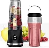 Blender for Smoothies & Shakes, Personal Blender with 6 Stainless Steel Blades, USB-C Rechargeable, LED Display,Travel Juicer with Extra Lid for Gym, Office