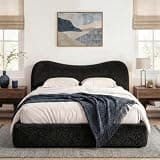EnHomee Cloud Bed Frame Full Size with 5.9" Detachable Headboard, All-Foam Boneless Bed Frame No Assembly Required, Lightweight for Renters & Frequent Movers, Noise-Free, No Box Spring Needed, Black