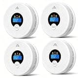 4-Pack Indoor Monitoring Device with Test & Silence Button, Long-Lasting Guard for Home, Replaceable Battery