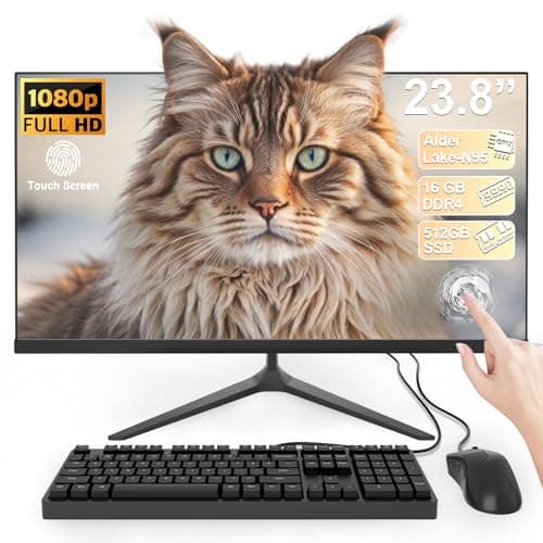SAINTDISE All-in-One PC with a 23.8" FHD Multi-Touch Display, Alder Lake-N95 Processor(Up to 3.4GHz), 16GB RAM, and 512GB SSD, Features Dual-Band WiFi, Bluetooth, and Wired Keyboard with Mouse