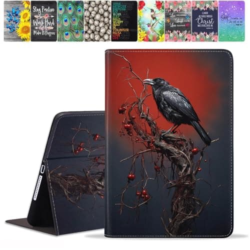 TBXOSTN for iPad 9.7 2018/2017 Case, iPad Air 2/iPad Air Case, Premium PU Leather Stand Cover with Auto Wake Sleep for iPad 6th/5th Gen 9.7 Inch, Crow