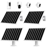 4 Pack Solar Panel for Security Camera, 8W Camera Solar Panel, Compatible for Most Brands of Rechargeable Battery Cameras, with USB-C,DC35135,Micro-USB, 9.5ft Cable, IP65 Waterproof/360°Adjustable