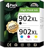 colorfly 902XL Ink Cartridges Combo Pack Replacement for HP902 XL Ink Cartridges to Use with Officejet Pro 6978 6968 6970 6962 6958(1BK/1C/1M/1Y, 4 Pack)