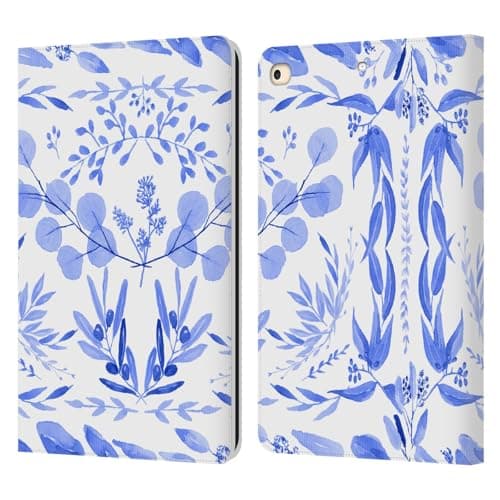 Head Case Designs Officially Licensed Anis Illustration Mediterranean Scene Floral and Leaves Leather Wallet Case Compatible with Apple iPad 9.7 2017 / iPad 9.7 2018