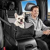 Data Mist Center Console Dog Car Seat,Pet Puppy Middle Console Dog Car Seat for Small Dogs (Black, Large)