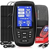 NEOCARBON TENS Unit Muscle Stimulator Ergo Machine for Pain Relief and Muscle Recovery, Electronic Pulse Massager, Medical Grade & Pain Management, Black