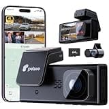 Pelsee 4K 3 Channel Dash Cam Front and Rear Inside, Dash Camera for Cars, 4K+1080P+1080P Dashcam with APP & WiFi, 64GB Card Included, Smart Driving System ADAS DMS, 24H Parking Mode,G-Sensor,256GB Max