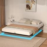 Arhomefurni Floating Bed Frame with Smart LED Lights Metal Platform Bed Easy Assembly No Box Spring Needed (Full)