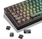 Typehaven Cherry Profile PC Keycaps 106 Keys Transparent Carbon Fiber Pattern, Shine-Through Keycap Set for MX Switch Mechanical Keyboard, Fits 60% 65% 75% 80% Layouts
