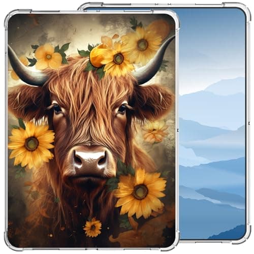 Clear Case for All-New Kindle Paperwhite 12th Gen 2024 (7") & Kindle Colorsoft Signature Edition (7"),Slim Lightweight Clear Cover Silicone Protective Thin Back Shell Case-Flower Yak