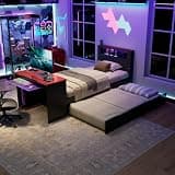 Twin Size Wood Daybed with Trundle - Desk & LED Light