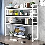 PAUANI 3 Layer Adjustable Desktop Bookshelf - Desktop Organizer Office Storage Rack, Desktop Bookcase for Computer Desk, Multipurpose Desktop Organizer Shelf Display Racks(A,75X24X118CM)